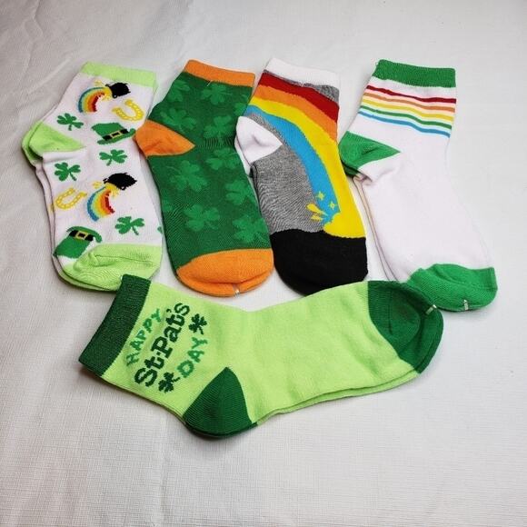 5 Pack of Lucky St Patrick Ankle Socks - Picture 5 of 5